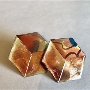 Vintage Hexagonal Earrings